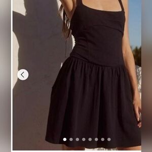 NWT Free People/ FP Beach Castella Mini Dress in Black Large